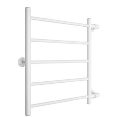 Полотенцесушитель водяной ARIANO Версаль 60х53 боковое подключение белый матовый, 5 перекладин, американки угловые 1х1 в комплекте