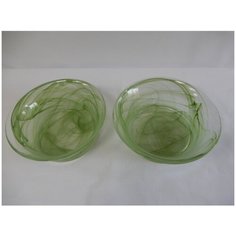 Набор салатников NiNaGlass Монтана 2 штуки цвет зеленый стекло