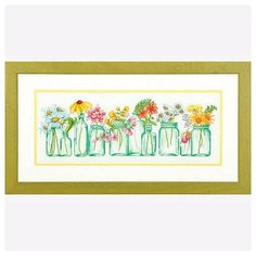 Набор для вышивания "DIMENSIONS" 70-35310 "Цветы в баночках"46 х 18 см