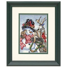 Набор для вышивания "DIMENSIONS" 08824 "Снеговик и олень"13 x 18 см