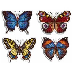 Набор для вышивания "М.П.Студия" Р №14 №485 "Яркие бабочки" 13х13см