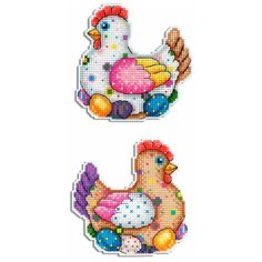 Набор для вышивания "М.П.Студия" Р №13 №410 "Пасхальная курочка" 9х9см