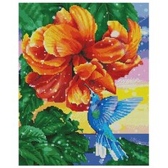 Алмазная мозаика Paintboy GF 4699 Колибри у прекрасного цветка 40x50см
