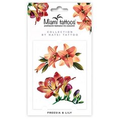 Miami tattoos Переводные тату Freesia&Lily by Natsi Tattoo разноцветный