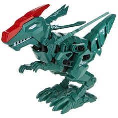 Сборный динозавр 1Toy Робо-велоцираптор с крыльями, зеленый, 48 деталей, коробка 28*8*21 см, движение, звук (Т19094)