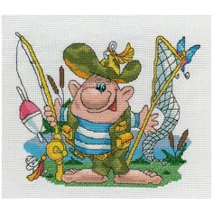 Набор для вышивания KLART "Рыбак в полном снаряжении" 23x20 см