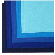 Набор листового фетра IDEAL мягкий, 1 мм, 20*30 см, 10 листов, синий ассорти (TBY.FLT-SA7)