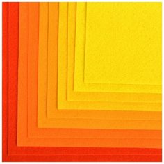 Набор листового фетра IDEAL мягкий, 1 мм, 20*30 см, 10 листов, желтый ассорти (TBY.FLT-SA11)