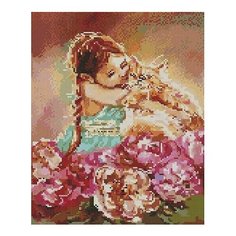 Алмазная мозаика ACPK 59003 Мой милый рыжик/ Девочка с котом (Логинова Аннет) 30х40см Paintboy