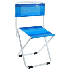 Стул складной пляжный П1, 38,5 x 38 x 65 см, сетка, синий Nika