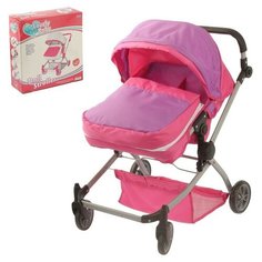 Коляска для кукол "Двойняшка", регул. ручка, с козырьком, металл 2698505 Сима ленд