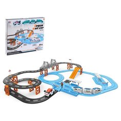 Железная дорога-автотрек "Большое путешествие", с машинкой и поездом, перекресток, светофор 437017 Сима ленд