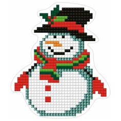 Алмазная мозаика ФРЕЯ магнит "Снеговичок" 9.5 x 7.5 см