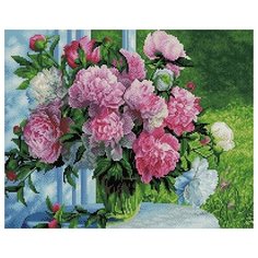 Алмазная мозаика Paintboy Пионы у окна (Сатаров Михаил) 40х50 см