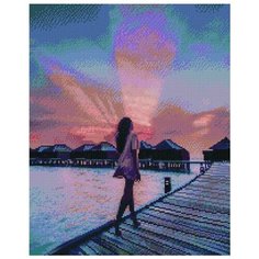 Алмазная мозаика Paintboy Утро на Мальдивах 40х50 см