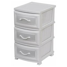 Комод "Дельфин" 3 ящика белый РОССПЛАСТ