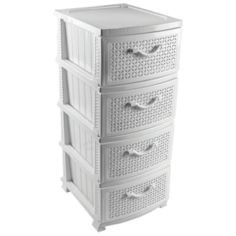 Комод "Ромашка" 4 ящика белый РОССПЛАСТ