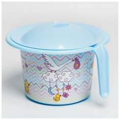 Горшок детский "Кроха" с крышкой и декором, голубой Elfplast