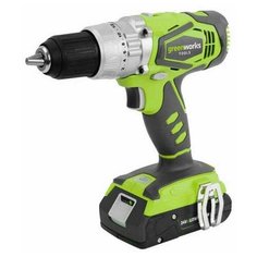 Аккумуляторная дрель-шуруповерт greenworks G24DDK2X Li-Ion 2.0 А·ч 24 В x2 коробка