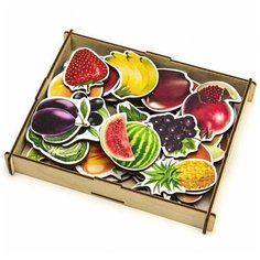Развивающее пособие из дерева Пазл-набор Овощи, фрукты, ягоды Woodland