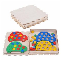 Развивающее пособие из дерева Мозаика Машины Smile Decor