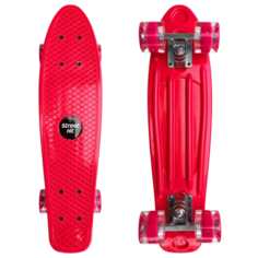 Скейт Cruiser Board Street Hit Красный со светящимися колесами