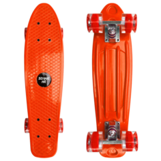 Скейт Cruiser Board Street Hit Оранжевый со светящимися колесами