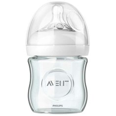 Philips AVENT Бутылочка стеклянная Natural SCF671/17, 120 мл, с рождения, бесцветный