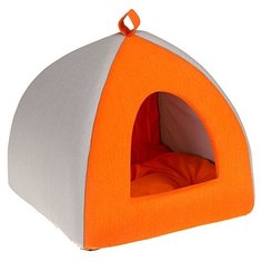 Домик для собак и кошек Ferplast Tipi medium 42х42х36 см оранжевый/серый