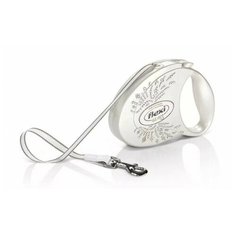 Поводок-рулетка для собак Flexi Glam Wings M ленточный белый 5 м