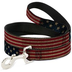Поводок для собак Buckle-Down vintage US flag красный/синий/бежевый 1.2 м 25 мм