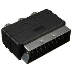 Переходник 3 гнезда RCA (тюльпаны) - SCART in (в телевизор) Cadena