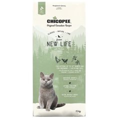 Сухой корм для котят и беременных и кормящих кошек Chicopee Classic Nature Line New Life для, с курицей 15 кг