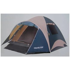 Палатка туристическая 3 местная TRAVELTOP, два отсека, с черным чехлом, 320х210х165 см