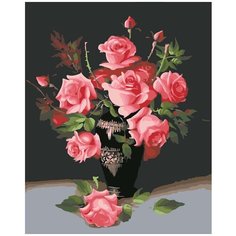 HS0025 Набор для рисования по номерам Ваза с розами 40*50см Hobruk