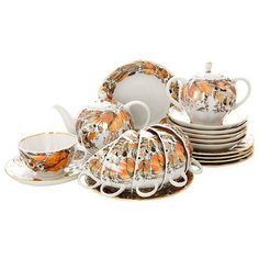 Сервиз чайный. Императорский фарфоровый завод. Форма Тюльпан. Рисунок Мой сад. На 6 персон, 20 пердметов.