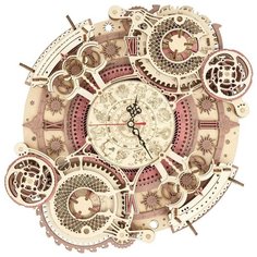 Деревянный конструктор Robotime ROKR - Настенные часы со знаками зодиака (Zodiac Wall Clock), 168 дет; 33,5*29,5*5,5 см; арт. LC 601