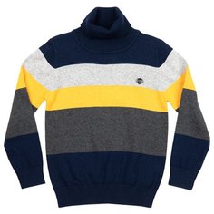 Водолазка Sweet Berry размер 128, синий/серый меланж/желтый