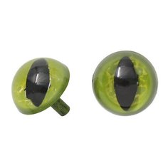 Глаза для игрушек Д16-20мм крашен.пластик. (16мм/зеленый кошачий) 100 шт АЙРИС пресс