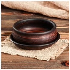 Горшок для кактусов и суккулентов «Бонсайница», Ø 15 см, дымленый 5153056 Красная глина