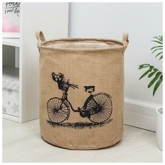 Корзина для белья с ручкой "Велосипед" 35х40 см 5469827 Сима ленд