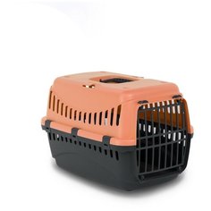 Переноска для животных до 4 кг пластиковая DUVO+ "Buddies on the go!", оранжевая, 46х31х32cм (Италия)