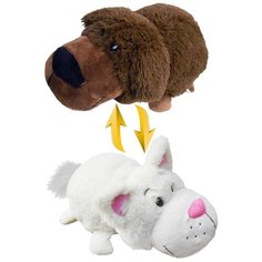 Мягкая игрушка 1 TOY Вывернушка Шоколадный лабрадор-Белый кот 10 см