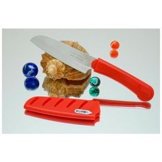 Кухонный нож Tojiro FK Santoku 95mm (красная рукоятка) FK-431