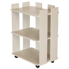 Этажерка, косметологическая тележка, стол мастера на колесах, парикмахерская тележка №6 Бежеваяна колесах Ru Comfort