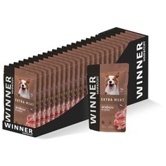 Влажный корм Winner Extra Meat для собак с ягненком в соусе 24 шт х 85 г