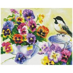 Алмазная мозаика "Анютины глазки", 40x50 см