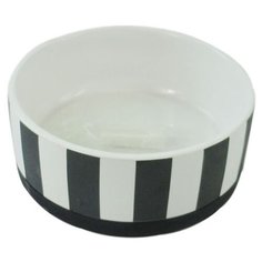 Миска для животных Foxie Stripes белая керамическая 13х5,5 см 400мл