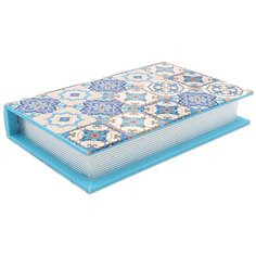 GF-RWB0010 Шкатулка-книга декоративная Бело-голубой узор 22*14*4см, Hobby&Pro