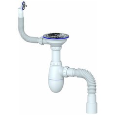 Сифон для мойки "Unicorn", с универсальной гофротрубой, 3.1/2"х40. B426